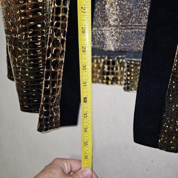 R & M Richards Woman Eveningwear Jacket Cardigan Blouse Size 16 Gold Shimmer - Picture 7 of 11